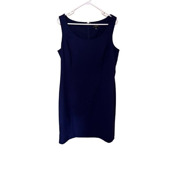 Tahari ASL Navy Blue Sleeveless Sheath Dress Size 14 - Picture 1 of 13